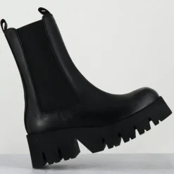 Outlet Lofina Boots en Cuir 4224 gas noires - Talon : 6cm