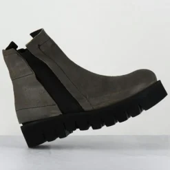 Hot Garrice Lab Boots en Cuir chilo gris taupe