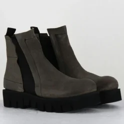 Hot Garrice Lab Boots en Cuir chilo gris taupe