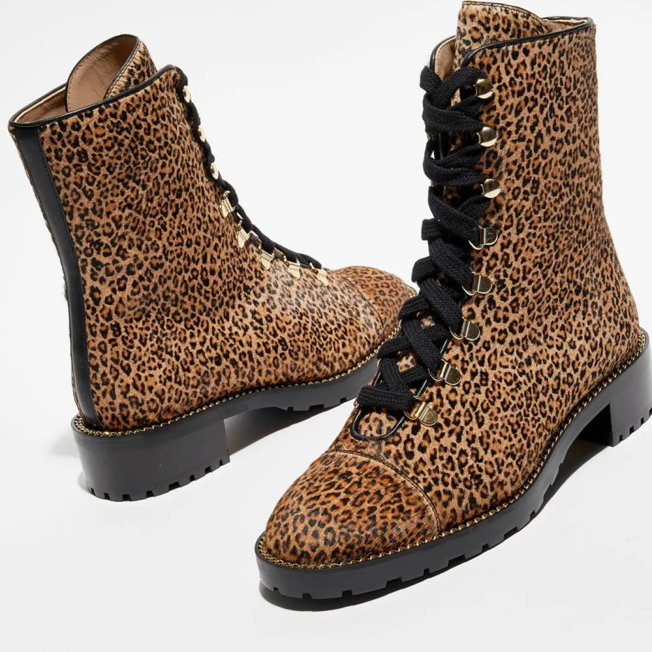 Discount Stuart Weitzman Boots en Cuir façon pony Kolbie marron