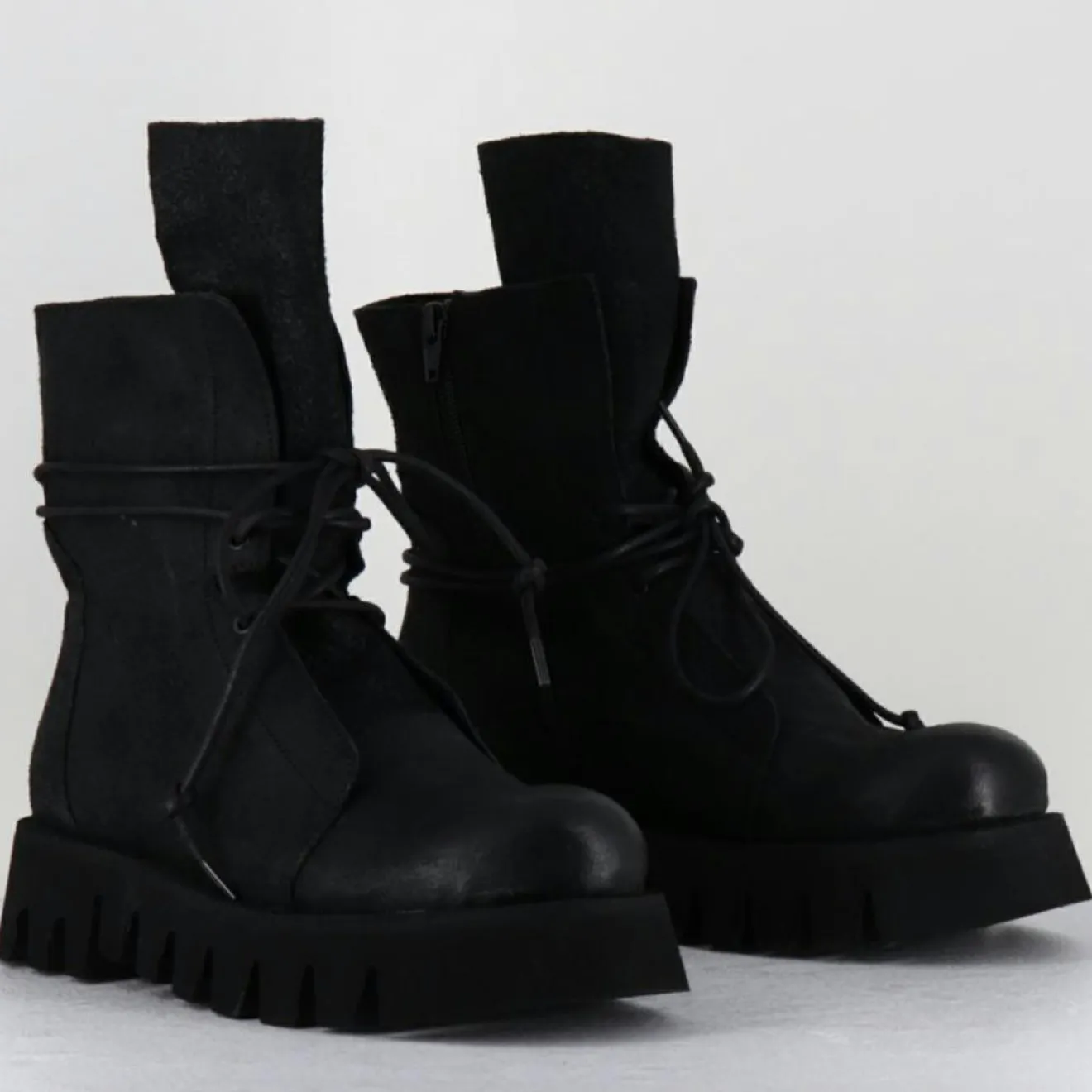 New Garrice Lab Boots en Cuir hoto noires
