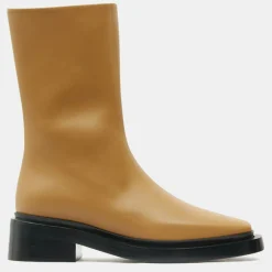 New Neous Boots en Cuir Large camel - Talon 5 cm