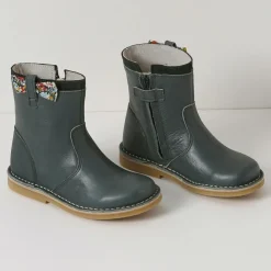 Enfant Cyrillus Boots en Cuir Liberty vert foncé