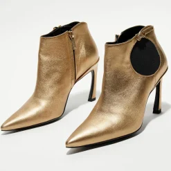 Free Lance Boots en Cuir Lune dorées - Talon 8.5 cm