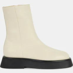 Femme Wandler Boots en Cuir Maika écrues