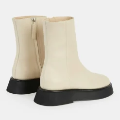 Femme Wandler Boots en Cuir Maika écrues