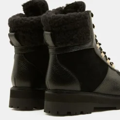 Sale Flattered Boots en Cuir Mountain Lacet noires