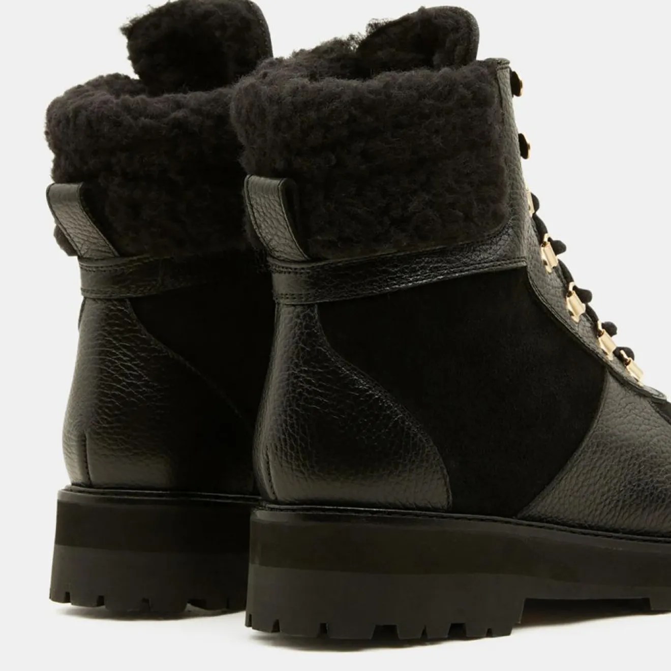 Sale Flattered Boots en Cuir Mountain Lacet noires