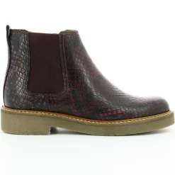 Enfant Kickers Boots en Cuir Oxalide bordeaux