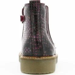 Enfant Kickers Boots en Cuir Oxalide bordeaux