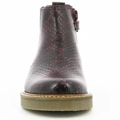 Enfant Kickers Boots en Cuir Oxalide bordeaux