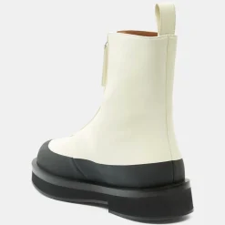 New Neous Boots en Cuir Zip écrues