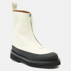 New Neous Boots en Cuir Zip écrues