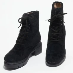 Femme Stuart Weitzman Boots en Peau de Mouton Nisha noires - Talon 7,5 cm