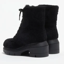 Femme Stuart Weitzman Boots en Peau de Mouton Nisha noires - Talon 7,5 cm