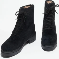 Femme Stuart Weitzman Boots en Peau de Mouton Nisha noires - Talon 7,5 cm