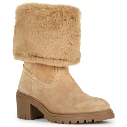 Femme Geox Boots en Velours de Cuir Damiana toffee/beige - Talon 6.5 cm