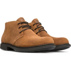 Homme Camper Boots en Velours de Cuir Neuman marron