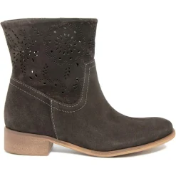 Femme Lab78 Boots en Velours de Cuir Camilla kaki