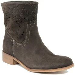 Femme Lab78 Boots en Velours de Cuir Camilla kaki