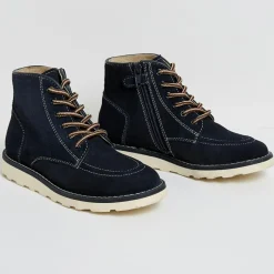 Enfant Cyrillus Boots en Velours de Cuir bleu nuit