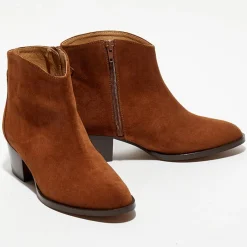 New Apologie Boots en Velours de Cuir Nina marron