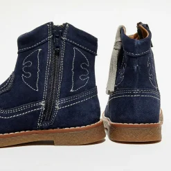 Sale Apologie Boots en Velours de Cuir Anka marine