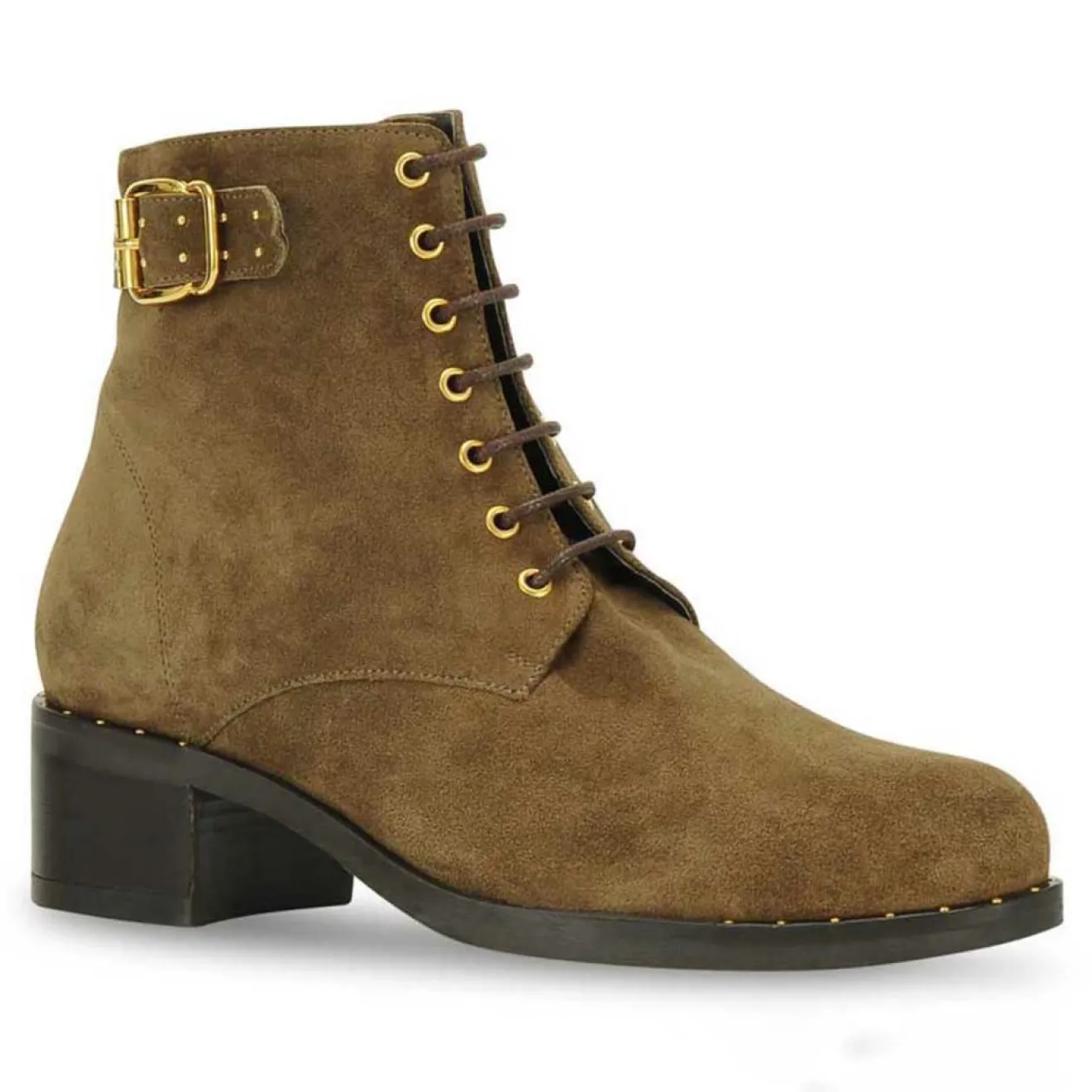 Best Minelli Boots en Velours de Cuir Julie marron