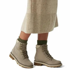 New Sorel Boots en Velours de Cuir Lennox taupe