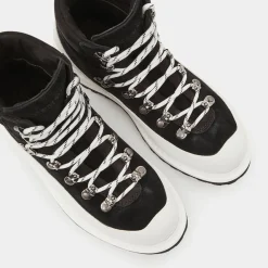 Femme Diemme Boots en Velours de Cuir Roccia noir/blanc