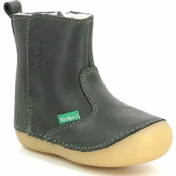 Enfant Kickers Boots fourrées en Cuir Socool Cho kaki