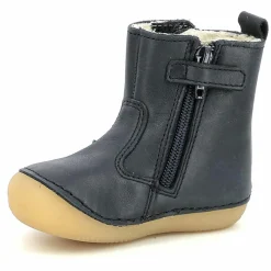 Clearance Kickers Boots fourrées en Cuir Socool marine