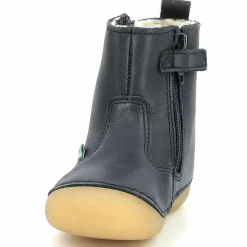 Clearance Kickers Boots fourrées en Cuir Socool marine