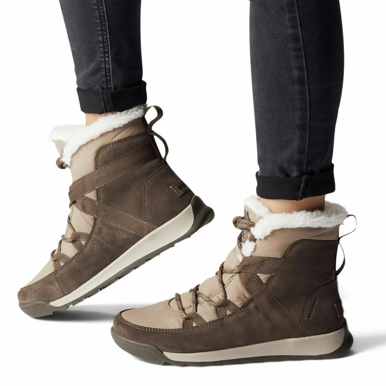 Outlet Sorel Boots fourrées en Velours de Cuir & Textile imperméables Whitney™ II Flurry marron