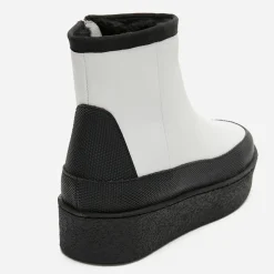 Sale Flattered Boots fourrées Laine en Cuir Aria blanches