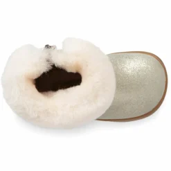 Enfant Ugg Boots fourrées Laine en Cuir Jorie II Metallic dorées