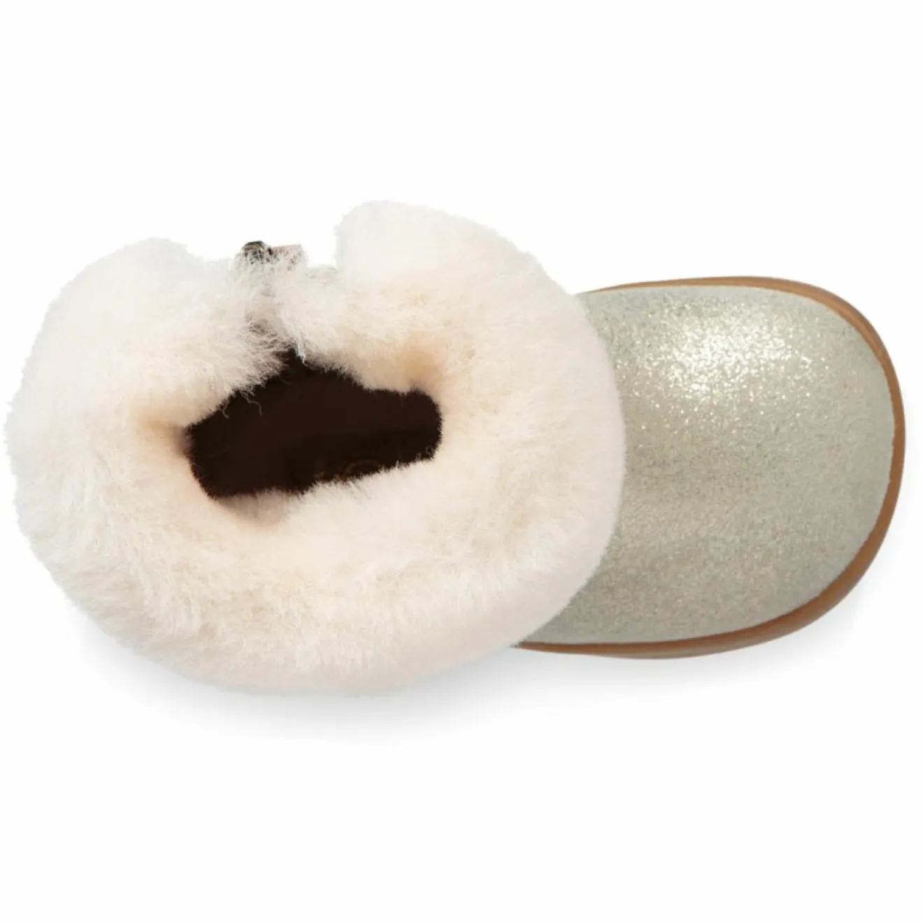 Enfant Ugg Boots fourrées Laine en Cuir Jorie II Metallic dorées