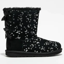 Enfant Ugg Boots fourrées Laine en Velours de cuir Bailey BoMoon and Stars noires