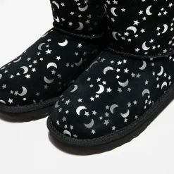 Enfant Ugg Boots fourrées Laine en Velours de cuir Bailey BoMoon and Stars noires