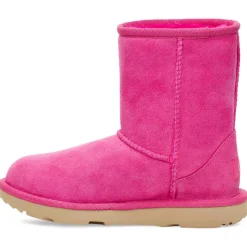 Enfant Ugg Boots fourrées Laine en Velours de Cuir Classic II fuchsia