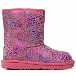 Online Ugg Boots fourrées Laine en Velours de Cuir Spots métallisé roses
