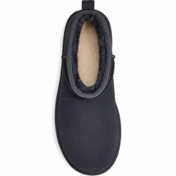 Femme Ugg Boots fourrées Laine en Velours de Cuir Classic Mini Platform marine