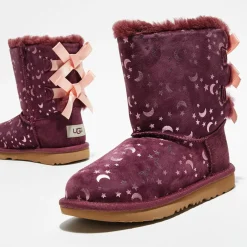 Enfant Ugg Boots fourrées Laine en Velours de cuir Bailey BoMoon and Stars violettes