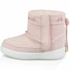Enfant Ugg Boots fourrées Laine en Velours de Cuir Cali Campfire roses