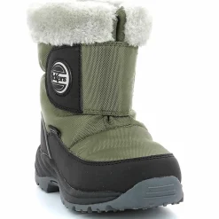 Enfant Kickers Boots Jumpsnow intérieur fourré kaki/noir