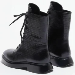 Best Stuart Weitzman Boots McKenzee effet reptile noires