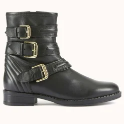 Clearance Cosmoparis Boots motardes en Cuir Futille noires
