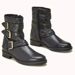 Clearance Cosmoparis Boots motardes en Cuir Futille noires