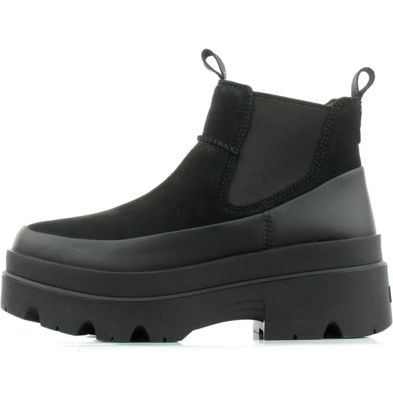 Outlet Ugg Bottes en Cuir Brisbane Chelsea noires - Talon 6.3 cm