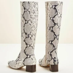 Best Cosmoparis Bottes en Cuir Carlotine façon animal gris/noir